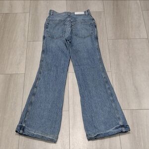 RE/DONE Womens 70s Low Rise Flared Jeans Denim Medium Stone Blue Size 26